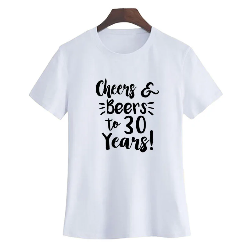 Футболка с надписью Cheers and Beers To 30 лет хипстер подарок на день рождения для женщин