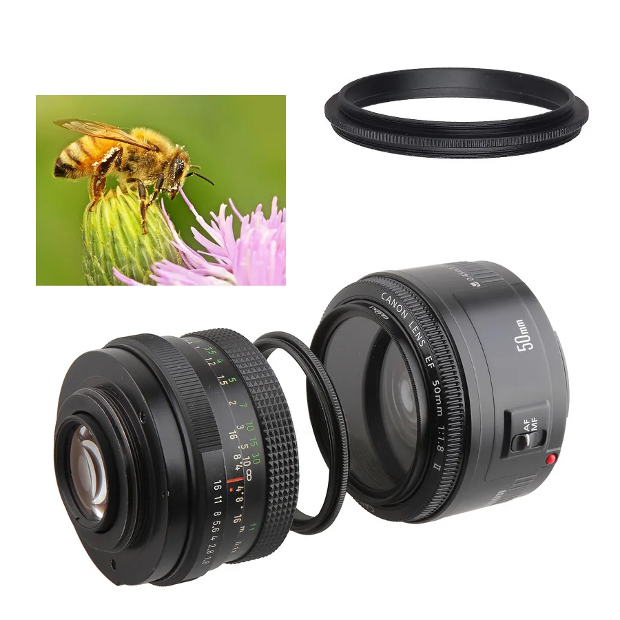 

Metal Male Thread to Male Thread 49/52/55/58/62/67/72/77/82mm Macro Camera Lens Reverse Adapter Ring For Canon Nikon Sony DSLR