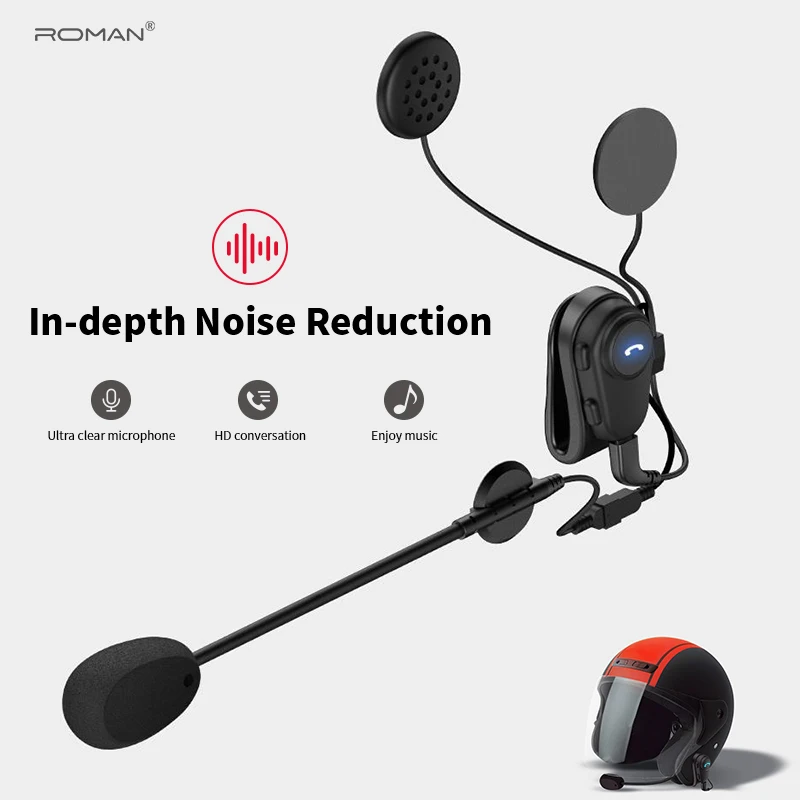Гарнитура для мотоциклетного шлема ROMAN M2 Bluetooth гарнитура с защитой от помех