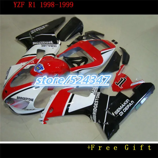 

B настроить комплект обтекателей для 98 99 YZF-R1 YZF R1 1998 1999 черный красный белый комплект обтекателей кузова
