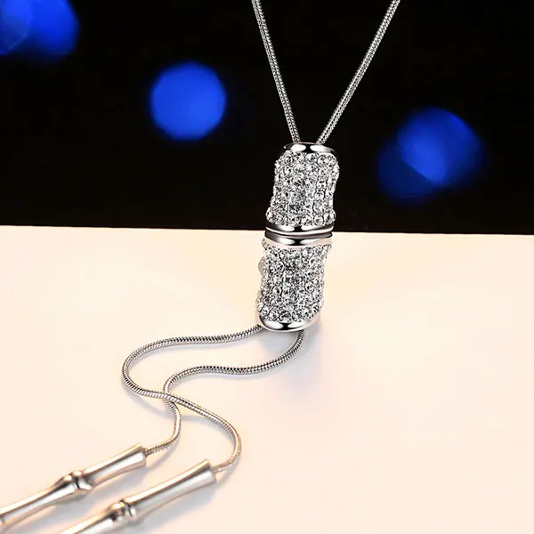 2018 бамбуковая подвеска массивное ожерелье женские ювелирные изделия серебряные