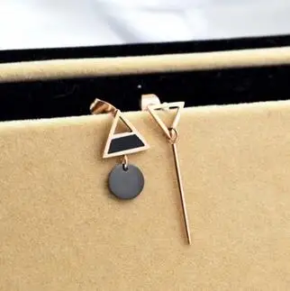 Серьги-подвески женские из нержавеющей стали под розовое золото | Украшения и