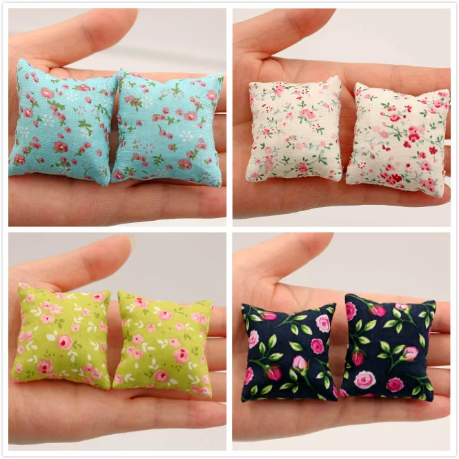 

G05-X5198 children gift Toy 1:12 Dollhouse mini ob11 Miniature rement Artistic pillow 1 pair