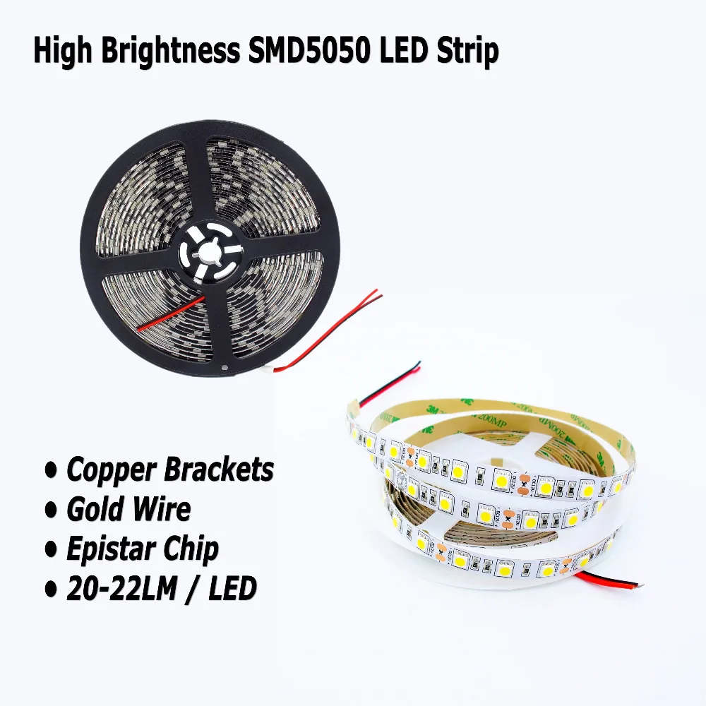 Гибкая светодиодная лента SMD5050 высокой яркости 5 м/лот холодный белый RGB желтый