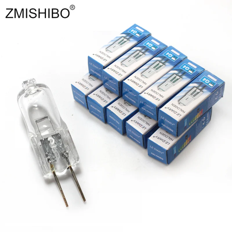 ZMISHIBO 10 шт./лот 24 В галогенная лампа G4 диммируемая накаливания теплый белый 20 Вт 35