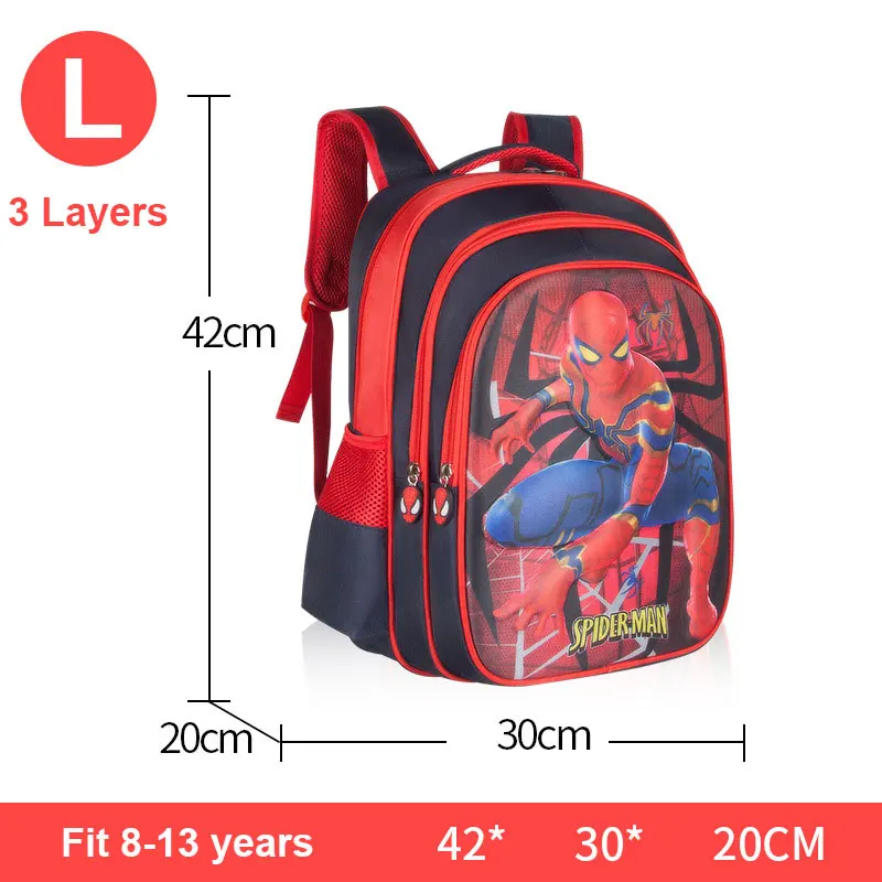 Red L spider-man C 3D Капитан Америка Железный человек мальчик девочка дети детский сад школьная сумка Подростковая Дети Студенческие рюкзаки - Цвет: Red L spider-man C