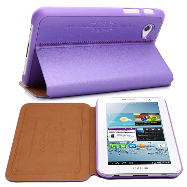 For Samsung GALAXY Tab P3100 Hot Stylish Fashion steel wire gloss Leather Smart Cover Fold Case Ultra Slim Flip Stand | Компьютеры и