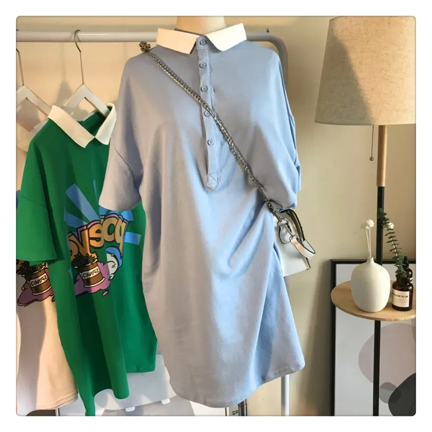 Футболка женская длинная свободного покроя с мультяшным принтом Повседневная