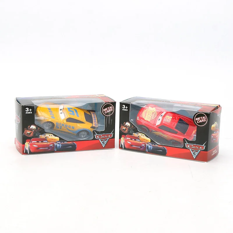 4 шт. 9 см оттяните автомобиль disney Pixar тачки 3 Lightning McQueen Mater Black Storm Ramirez 1:55 литая металлическая игрушка модель подарки для мальчиков