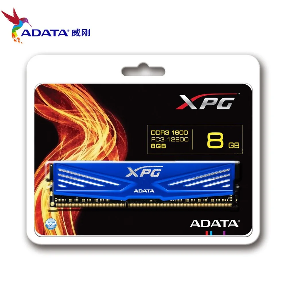 Модули памяти ADATA XPG V1 DARKBLUE DDR3 8 Гб 1600 МГц (PC3 12800) настольный ПК (AX3U1600W4G11