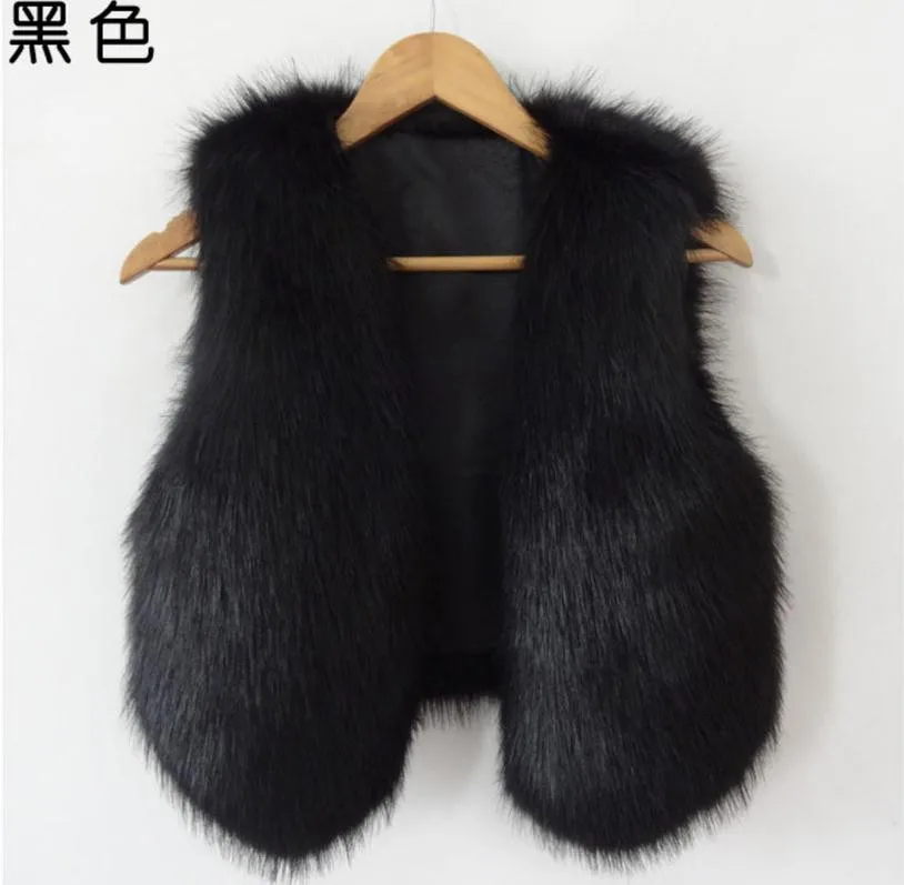 black Xs/6Xl женский жилет большого размера, повседневный жилет из искусственного меха, пальто размера плюс, много цветов, Женский Осенний весенний жилет из искусственного меха K490 - Цвет: black