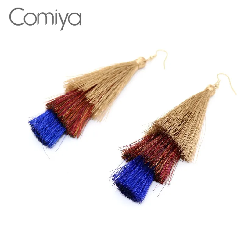 Comiya ручной серьги для AliExpress кисточкой Линия Винтаж Длинные длинные сережки orecchini