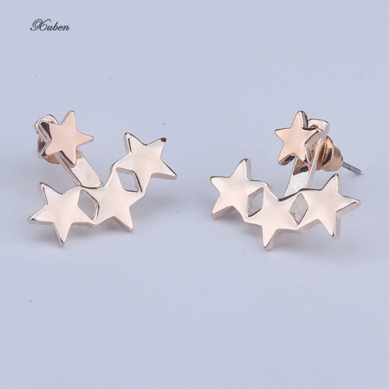 Серьги золотистого цвета со звездами серьги гвоздики для женщин ювелирные