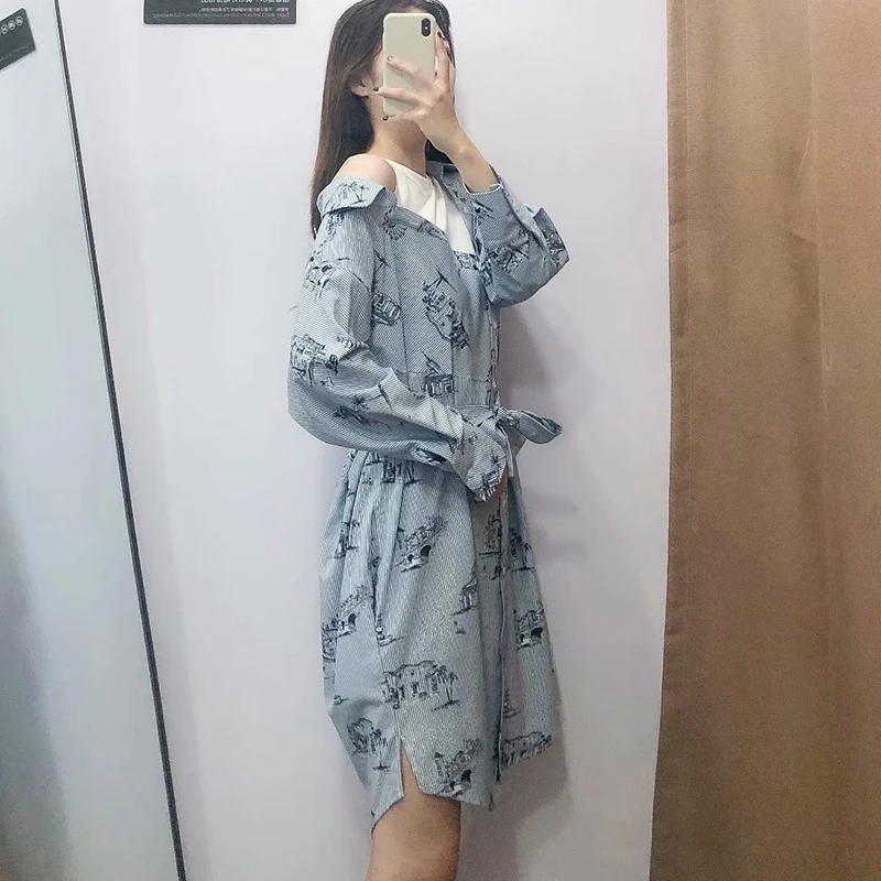 Heydress женское свободное мини-платье с длинным рукавом винтажное платье в полоску