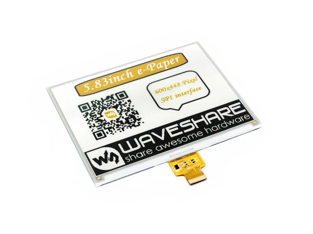 

600x448, 5.83inch E-Ink raw display, yellow/black/white three-color