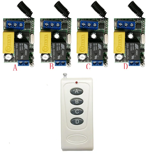 Релейный беспроводной Радиочастотный выключатель 220 В переменного тока 1 канал 10