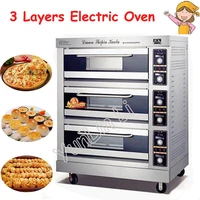 1200w commercial electric oven 3 layers 6 pans baking oven bread cake pizza making machine fkb 3