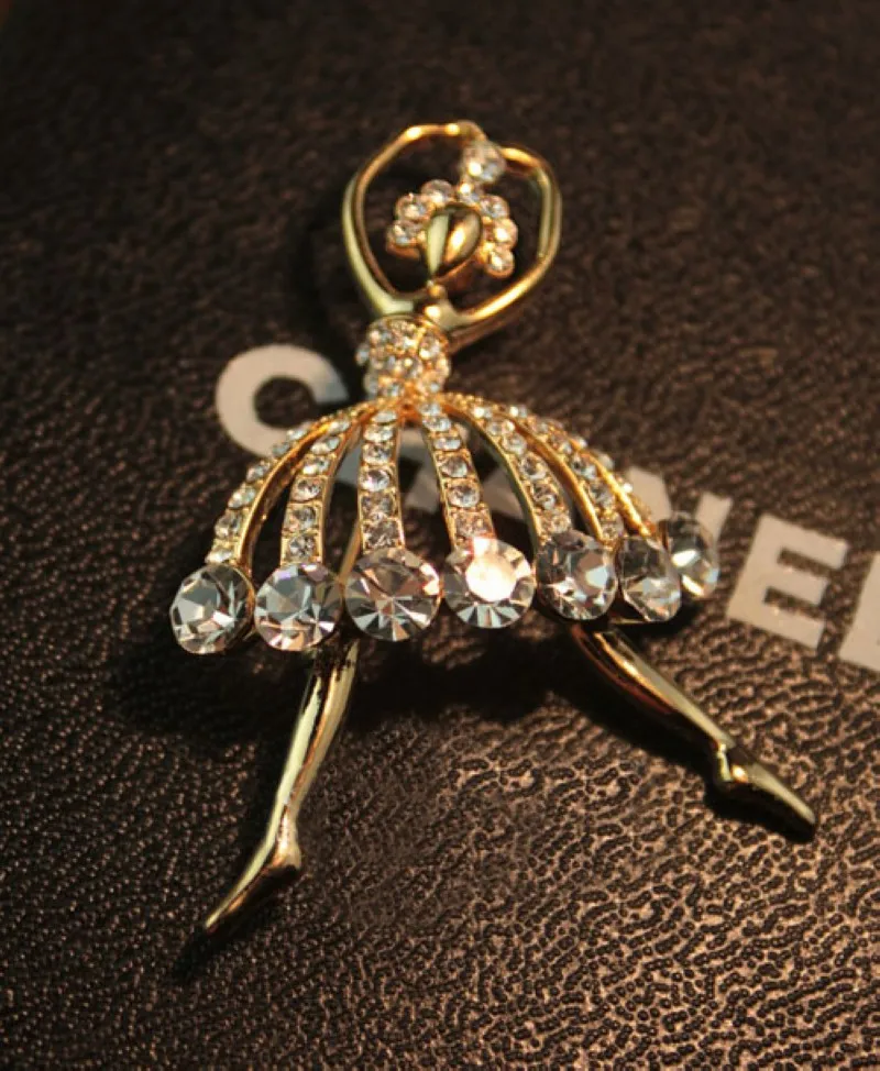 

Creative Dancing Girl Brooches for Women Shinny Rhinestone Sexy Party Brooches Women Jewelry Girls Gift
