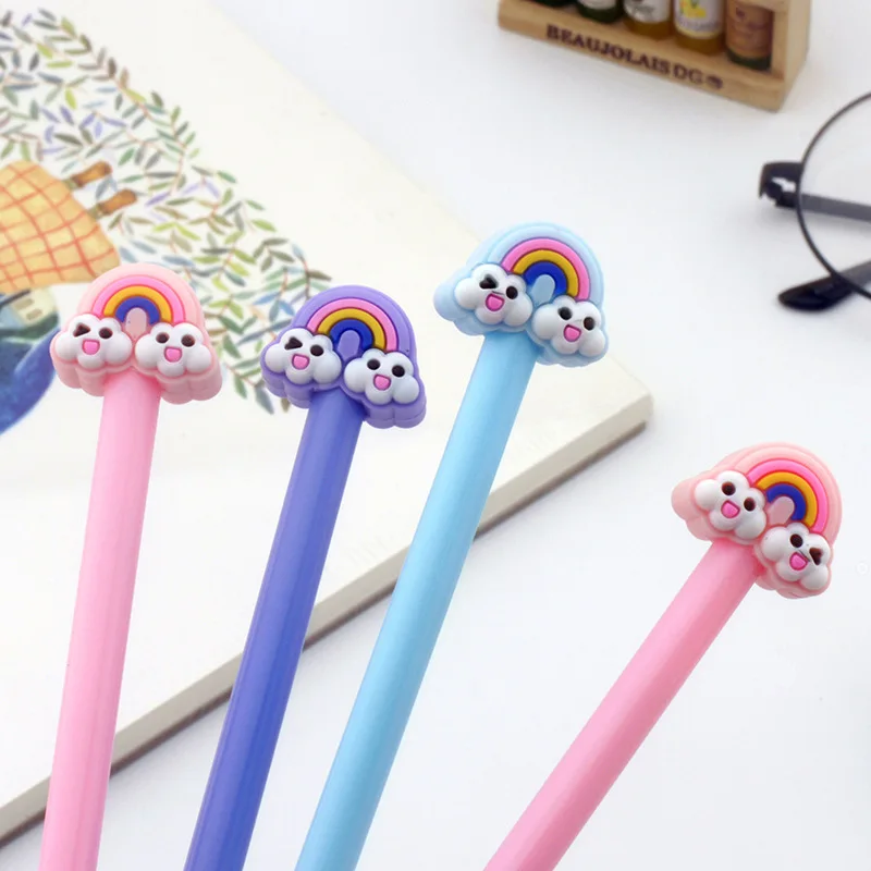 Милая облако Радужная гелевая ручка 0 5 мм Kawaii Мультфильм Bts нейтральные ручки для