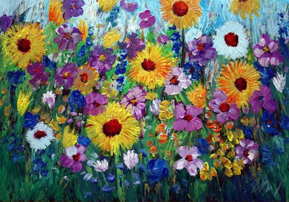 Профессиональный художник ручная роспись фотообои на холсте уникальные цветы