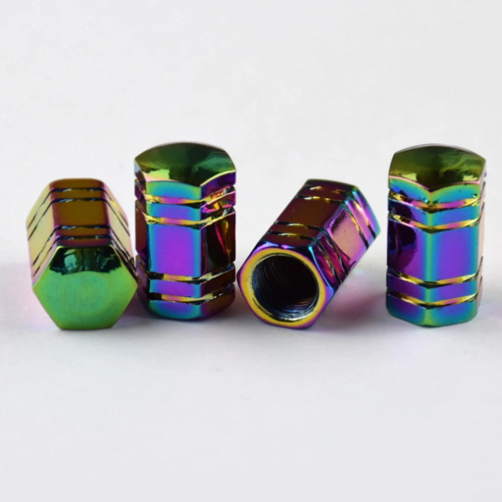 4 шт. креативные неоновые огни Пуля дизайн цветная металлическая крышка клапана