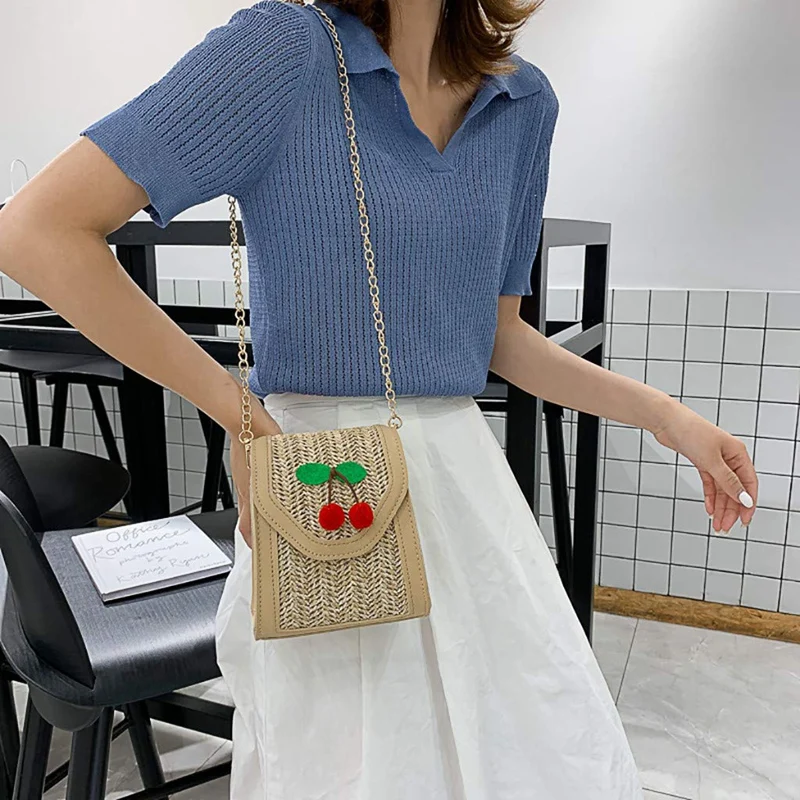 Женские сумки Горячая Ручная маленькая квадратная сумка из ротанга для