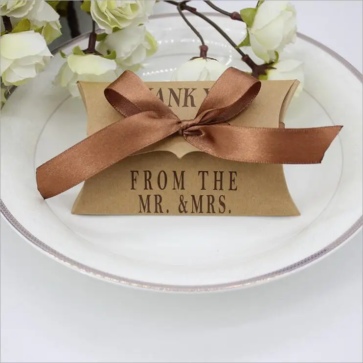 100 шт крафт подушка коробка бумага конфетная свадебные сувениры подарочная