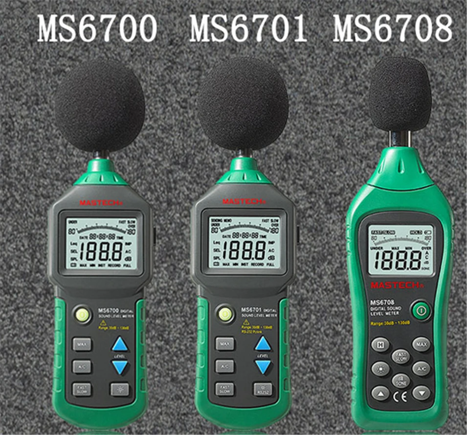 MASTECH MS6701 автоматический выбор диапазона Цифровой шумомер децибел Тестер 30dB к 130dB
