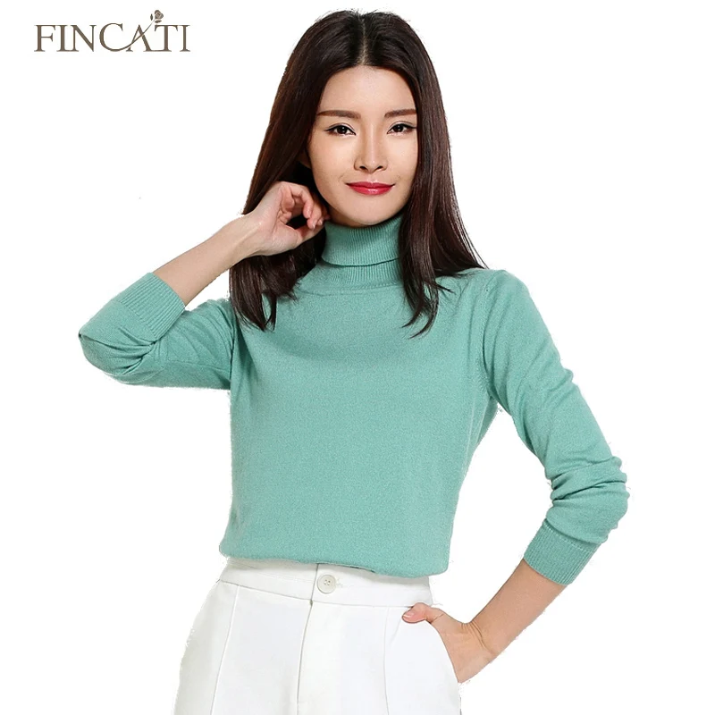 Sweater Jumpers Autumn Winter High Quality Turtleneck Women's Knitwear Cashmere Blending Thin Pulls Femme Tops Pullover | Женская