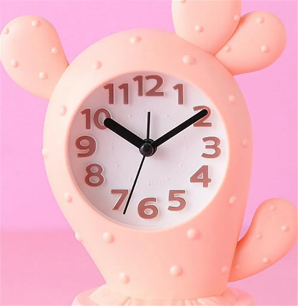 Творческий кактус Будильник мультфильм Дети Студенты электронный ленивый