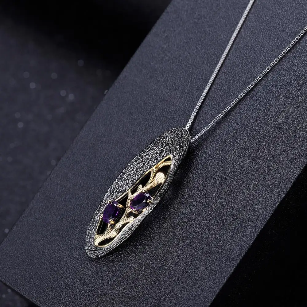 Gem балетки 1.2Ct натуральный гранатовый родолит утверждающий кулон 925 пробы серебро ожередье подвеска ручной работы для Для женщин