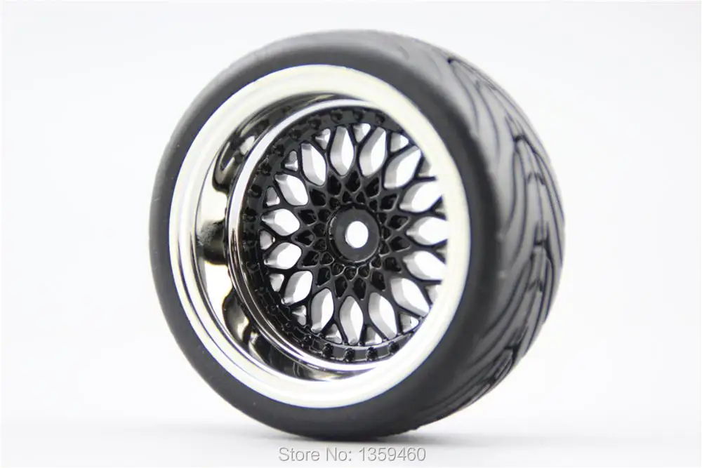 Мягкая резиновая шина для путешествий (Devil) 4 шт. 1/10 RC обод колеса Y12CK хром + краска