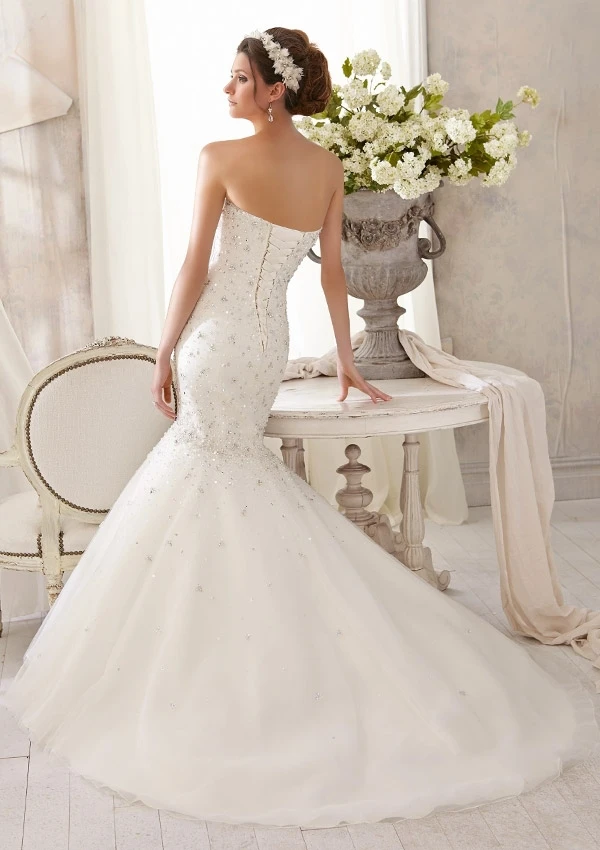 New Custom hand made crystal dimond luxurious princess romantic casamento organza vintage mermaid wedding dress new desigmer - купить по