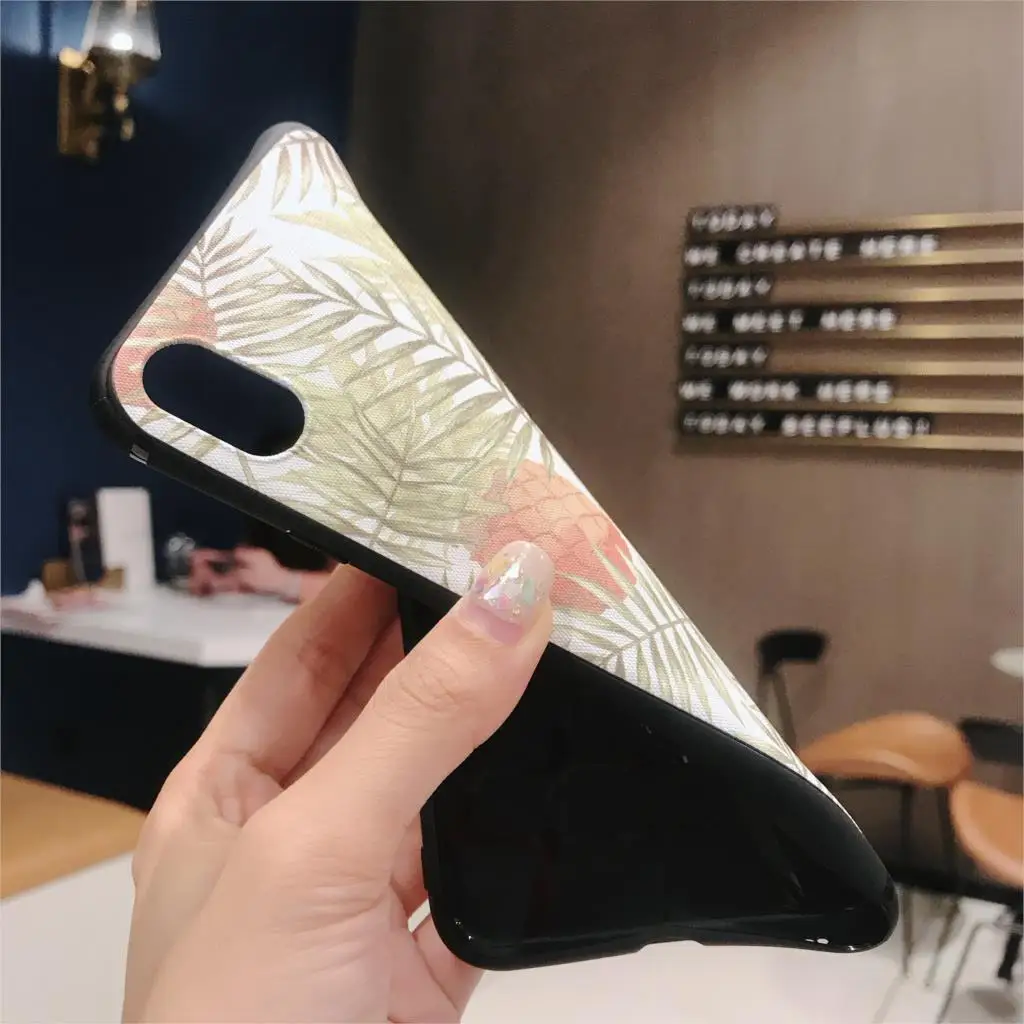 Чехол для iPhone 7 3D рельефный Летний Фруктовый ананас Модный цветочный чехол X XR XS Max