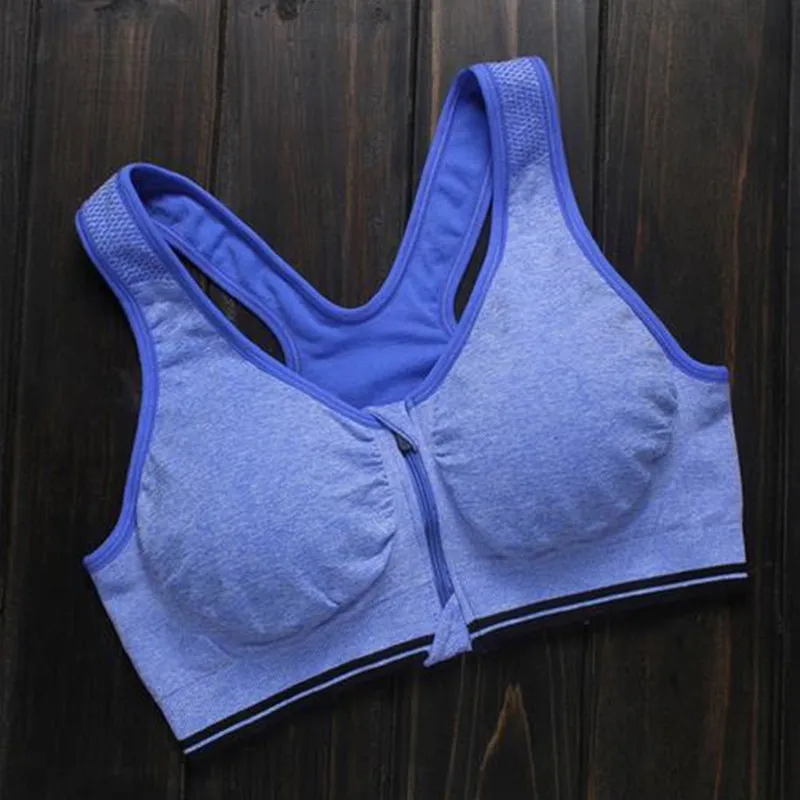 Женский спортивный бюстгальтер на молнии с эффектом пуш ап без косточек