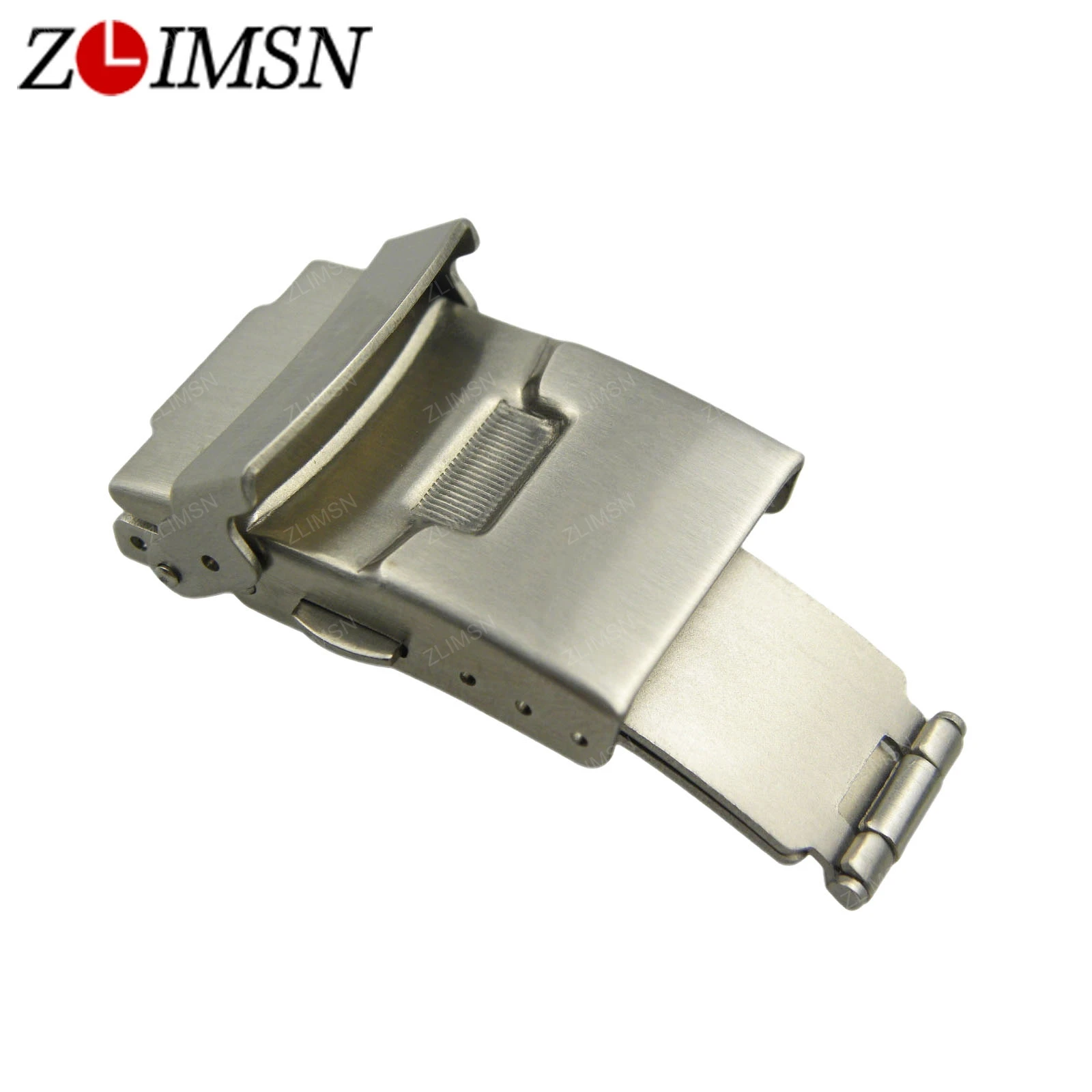 

ZLIMSN Deployment Clasp Stainless Steel Brushed Automatic Double Push Button Fold Clasp for Watchbands Buckle Relojes Hombre