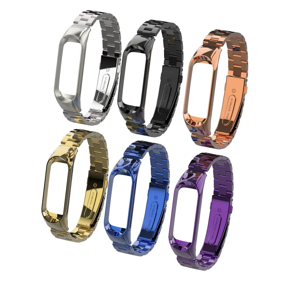 FIFATA Безвинтовой браслет из нержавеющей стали для Xiaomi Miband 3 металлический ремешок