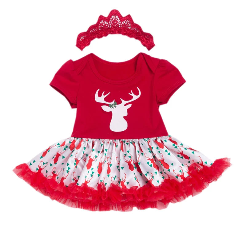 First Christmas For Baby Girl Clothing Sets Romper Tutu Dress Newborn Costumes Jumpsuit Outfits Short Sleeve Party | Детская одежда и