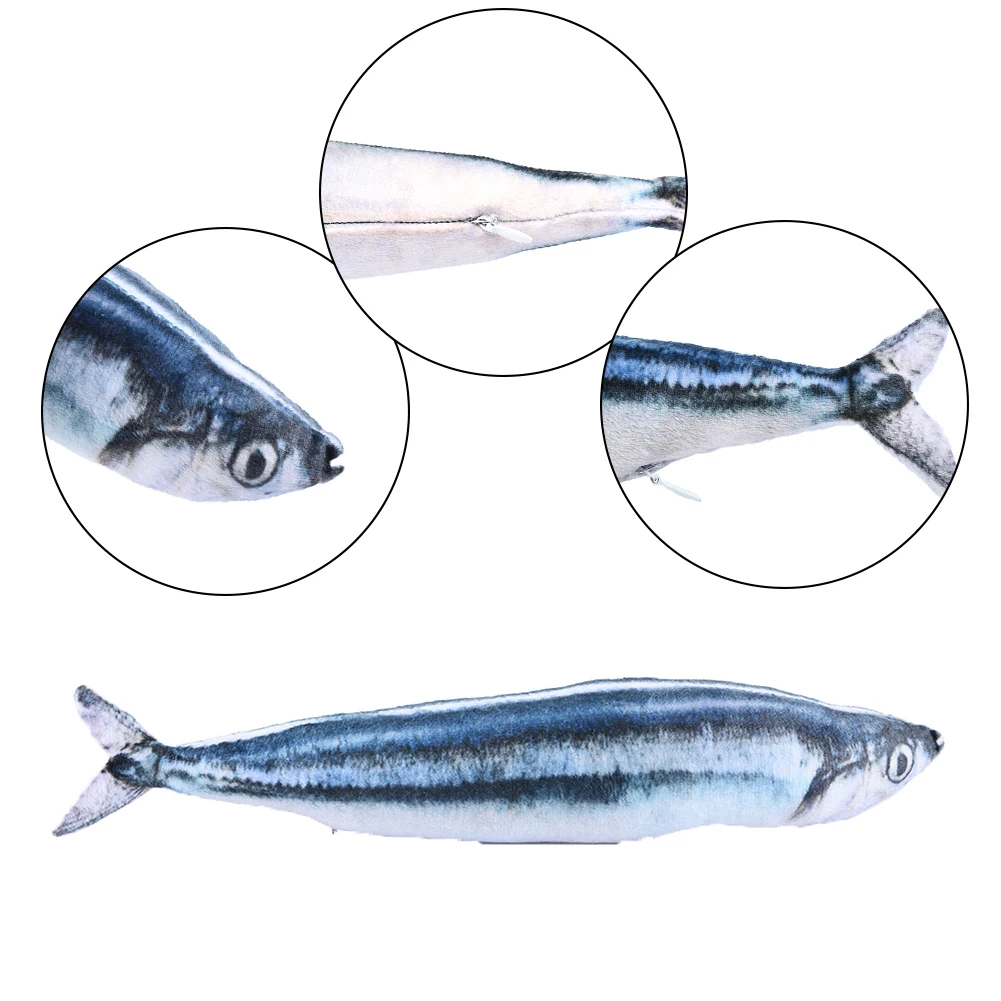 1 шт. рыба кошка игрушка для кусания 2 Цвета моделирование Sauryfish Форма питомец
