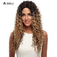noble wigs for black women deep wave lace front wigs synthetic hair 26 inch ombre color heat resistant cosplay wig free shipping