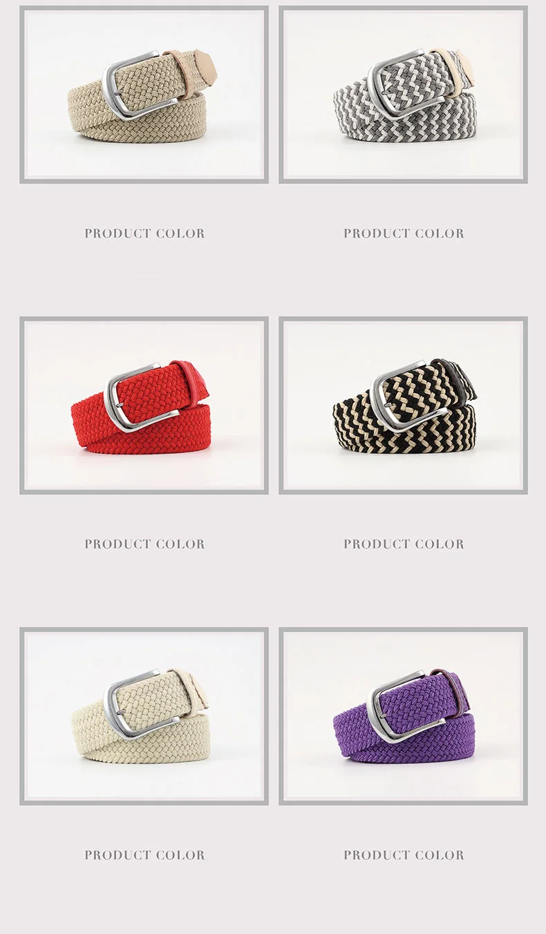 ZLD women Elastic Stretch Waist Belt Canvas Stretch Braided Elastic Woven pu Leather Belts Wide Hot Metal Stretch Belt For Men