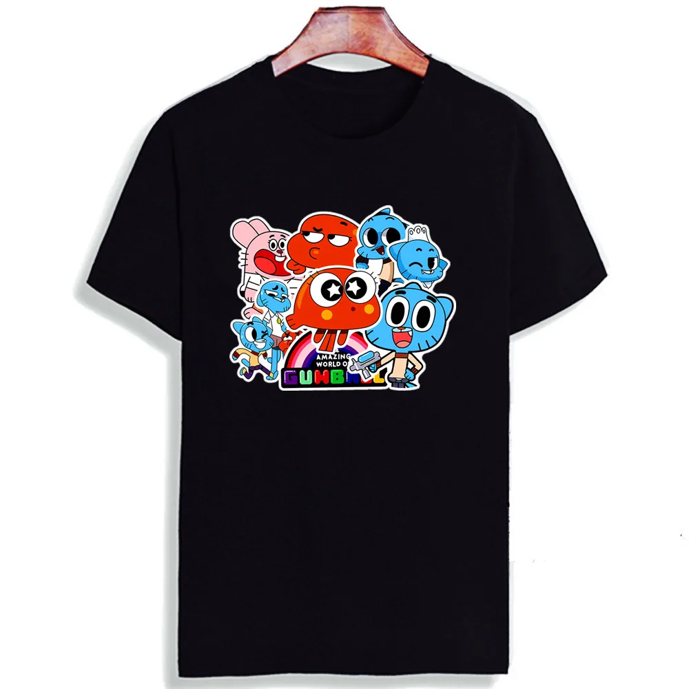 Мода Kawaii TShirt Gumball удивительный мир мультфильм печатных хлопок футболки Повседневная футболка с круглым вырезом унисекс
