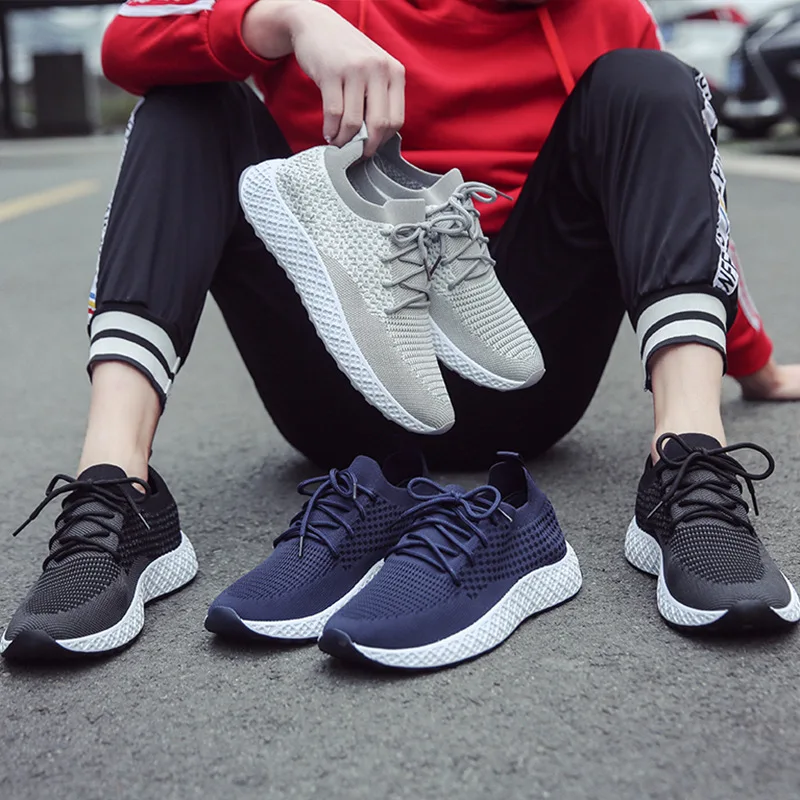 Летние дышащие мужские кроссовки мягкая мужская обувь для взрослых цвет черный