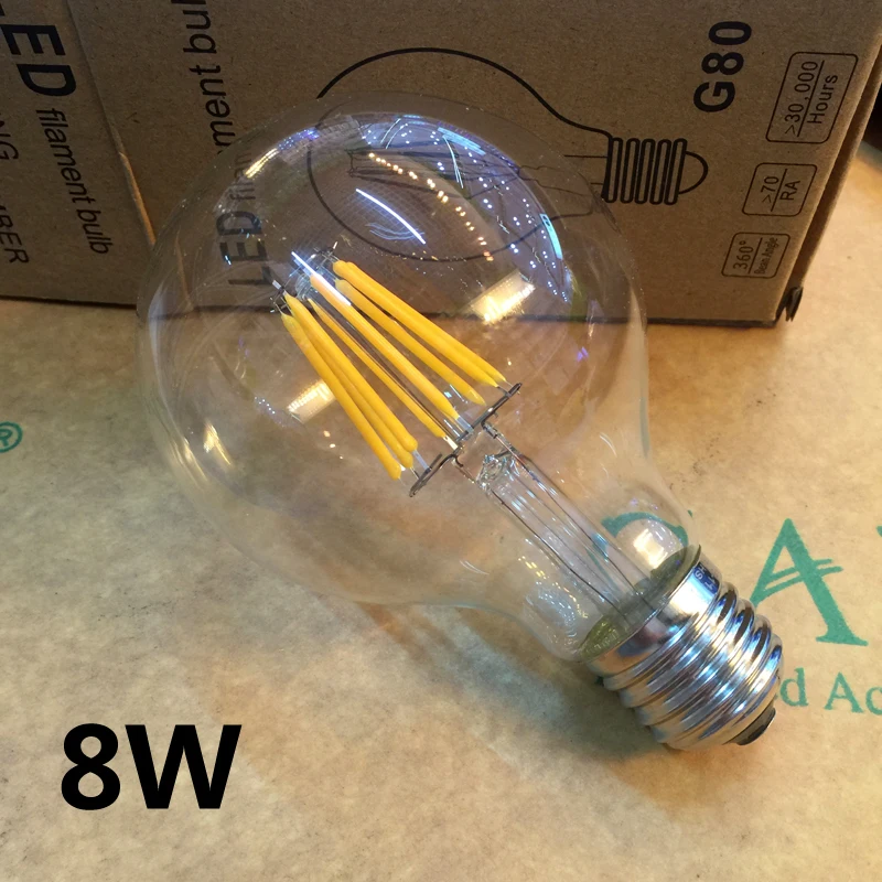 G95 LED 8W Gold Filament bulb E27 Light 220V 240V Edison Bulb Lamp Retro Incandescent Glass Appearance | Освещение