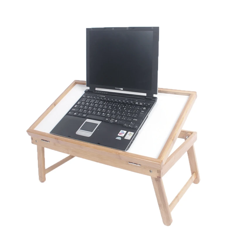 

Tenozek Bamboo Folding Adjustable Laptop Desk Bed Table Folding Laptop Notebook Table Bed Desk Tray Stand Furniture - US Stock