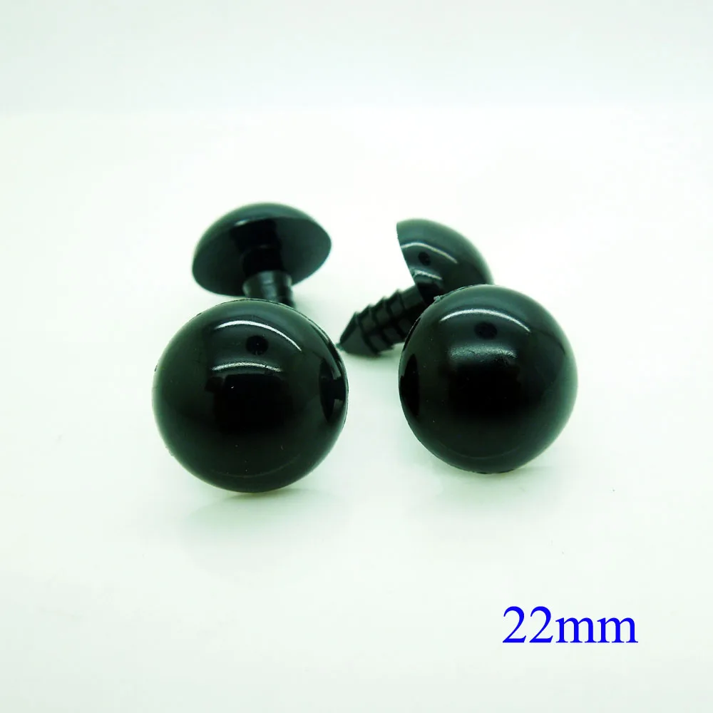 20pcs 22mm 5-24 мм черный Пластик защитные глаза ручной работы аксессуары для кукол амигуруми или вязаная, с медведем куклы животных для изготовления - Цвет: 20pcs 22mm
