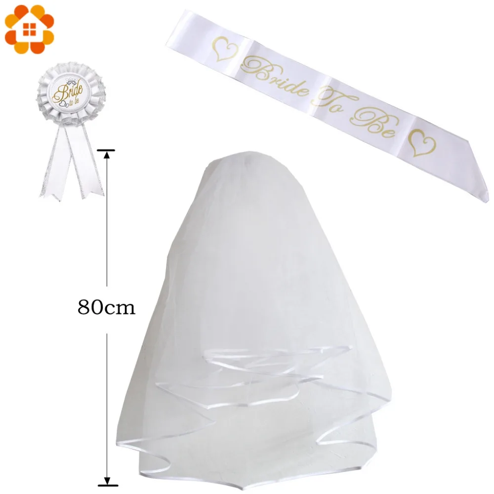 Свадебная фата для невесты атласный значок на пояс девичник вечерние украшения