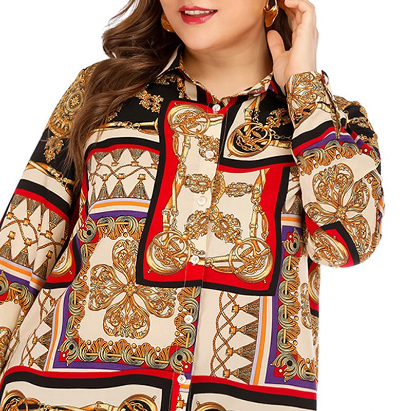 Женская Офисная рубашка на пуговицах PGSD Повседневная большого размера с длинным