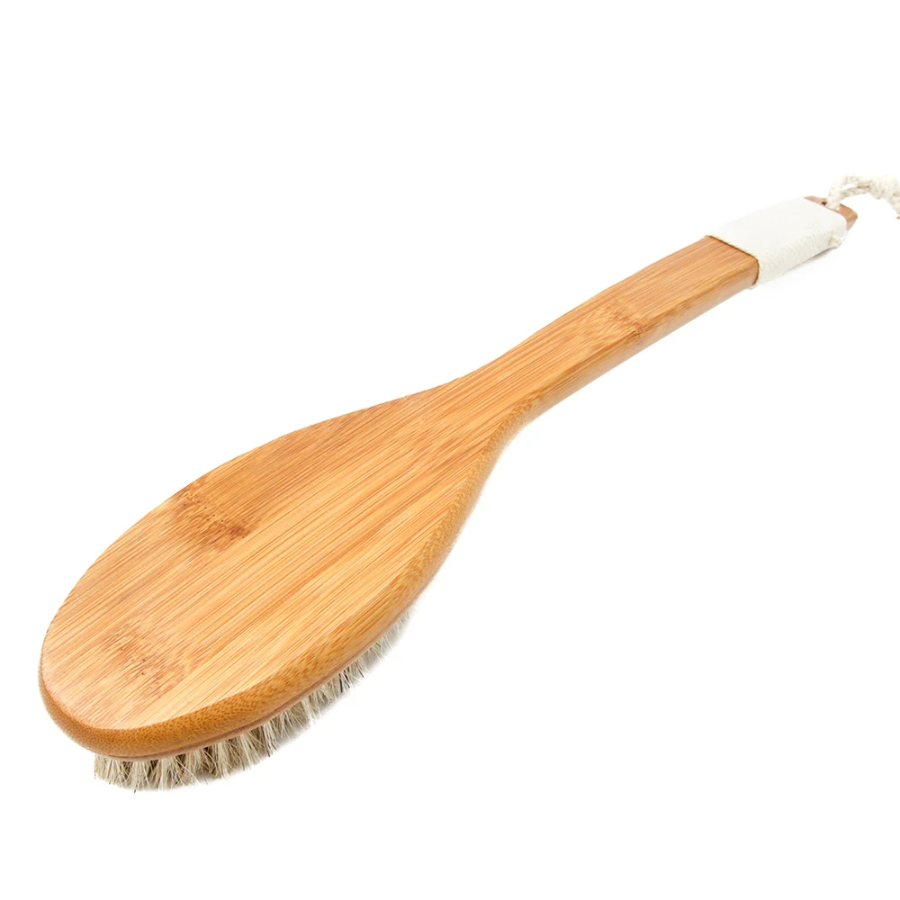 Натуральные конские волосы ванная комната массаж длинная изогнутая ручка щетка