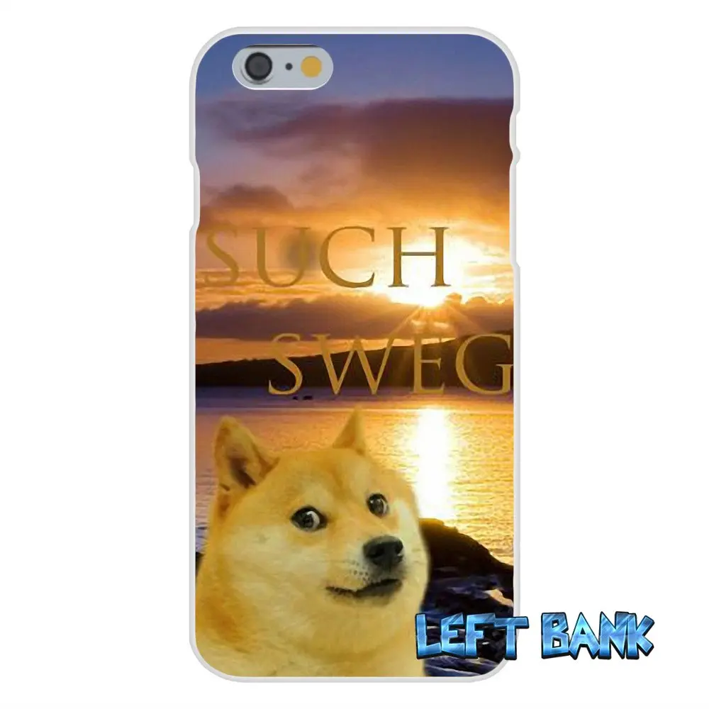 Желтый Doge Мягкий Силиконовый ТПУ Прозрачный чехол для Samsung Galaxy Note 3 4 5 S4 S5 MINI S6 S7